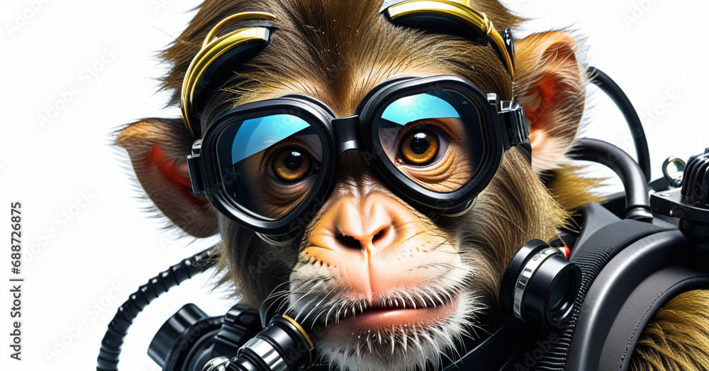 monkey scuba diver monkey scuba diver