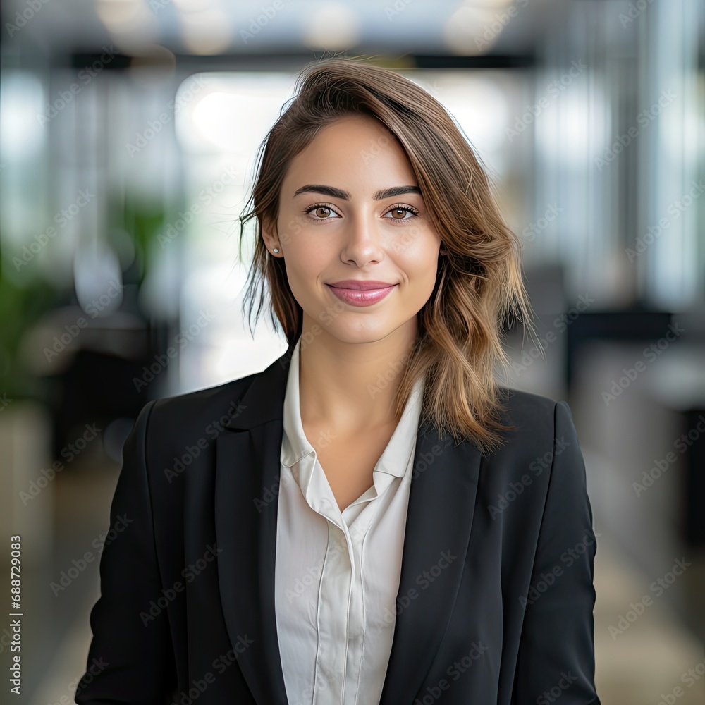 business woman posing in office front, business casual, business photo, photo portrait, smiling, young, european, business photo mock-up business woman posing in office front, business casual, business photo, photo portrait, smiling, young, european, business photo mock-up
