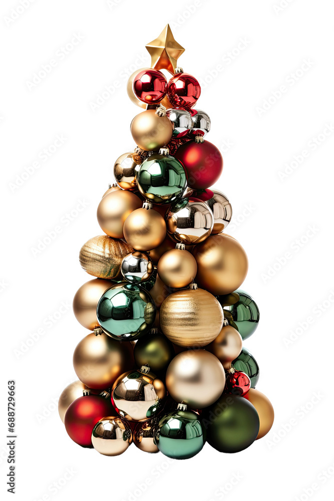 a collection of shiny ornaments stacked isolated on a transparent background, generative ai a collection of shiny ornaments stacked isolated on a transparent background, generative ai