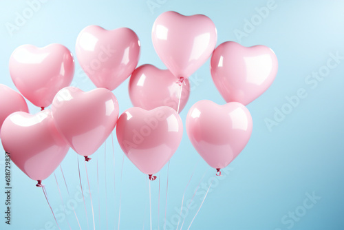 pink balloons in the shape of heart ai generated