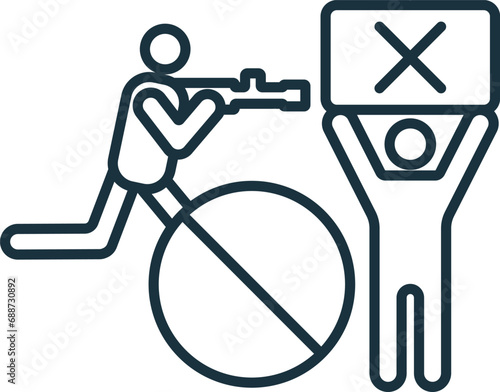 Anti-war activism outline icon. Monochrome simple sign from social causes and activism collection. Anti-war activism icon for logo, templates, web design and infographics.