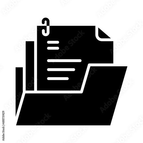 File holder icon in glyph style. Folder icon in glyph style