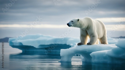 polar bear on iceberg  Atlantic 