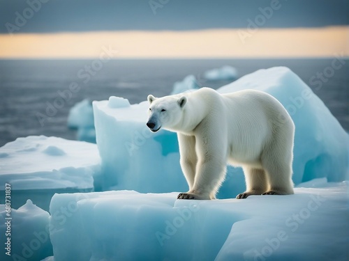 polar bear on iceberg  Atlantic 