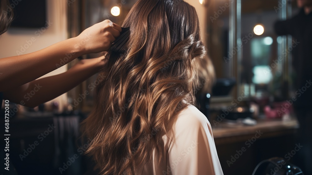 A beauty salon has a hairdresser who cuts clients' hair. A beauty salon has a hairdresser who cuts clients' hair.
