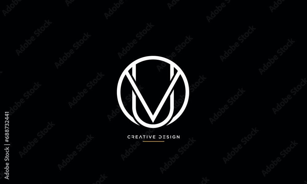 Alphabet letters VU or UV logo monogram Alphabet letters VU or UV logo monogram