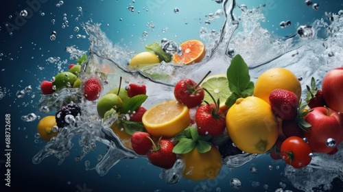 Many fruits and vegetables fall into the water