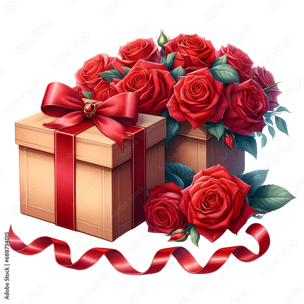 red rose gift box