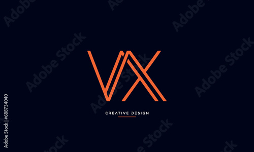 Alphabet letters icon logo VX or XV