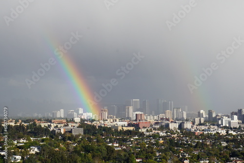 rainbow in the Los Angeles city