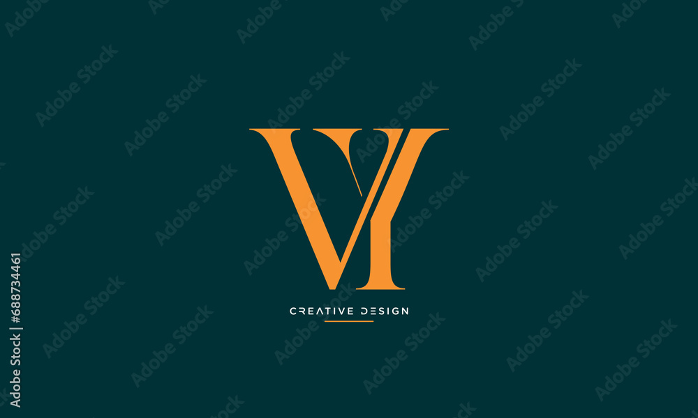 Alphabet letters VY or YV logo monogram Alphabet letters VY or YV logo monogram