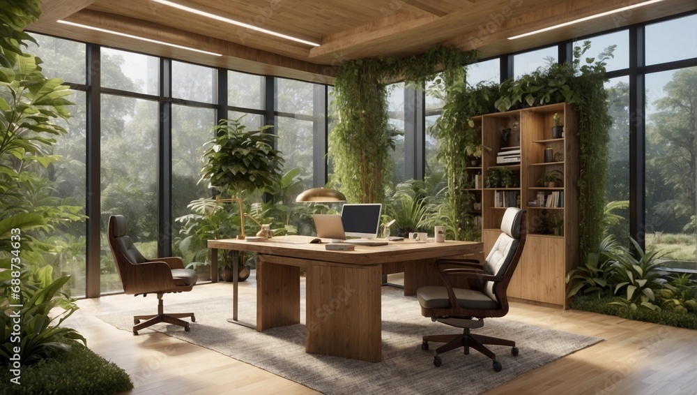 Fototapeta premium nature inspired office space