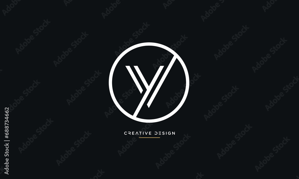Alphabet letters VY or YV logo monogram Alphabet letters VY or YV logo monogram
