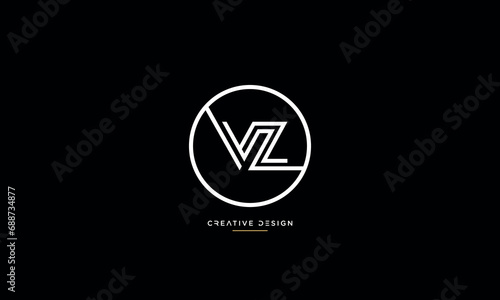 Alphabet letters VZ or ZV logo monogram icon