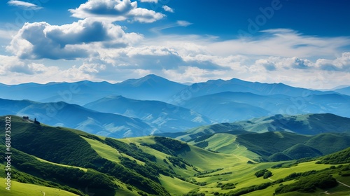 The scenery of a mountain in summer