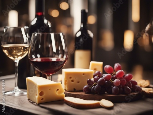 wine and cheese at restaurant