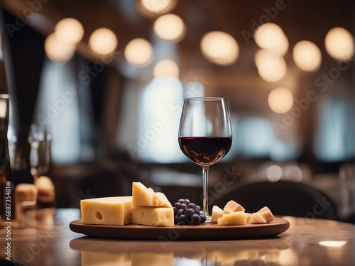 wine and cheese at restaurant