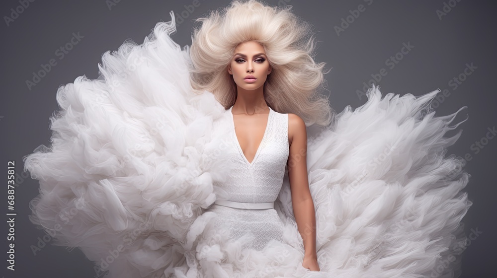 Fashionable beauty in elegant sophisticated dress developing in the wind. Stylish young woman. Beautiful feminine image. Frozen dynamics. Fashion concept of beauty and fashion magazine. Illustration. Fashionable beauty in elegant sophisticated dress developing in the wind. Stylish young woman. Beautiful feminine image. Frozen dynamics. Fashion concept of beauty and fashion magazine. Illustration.