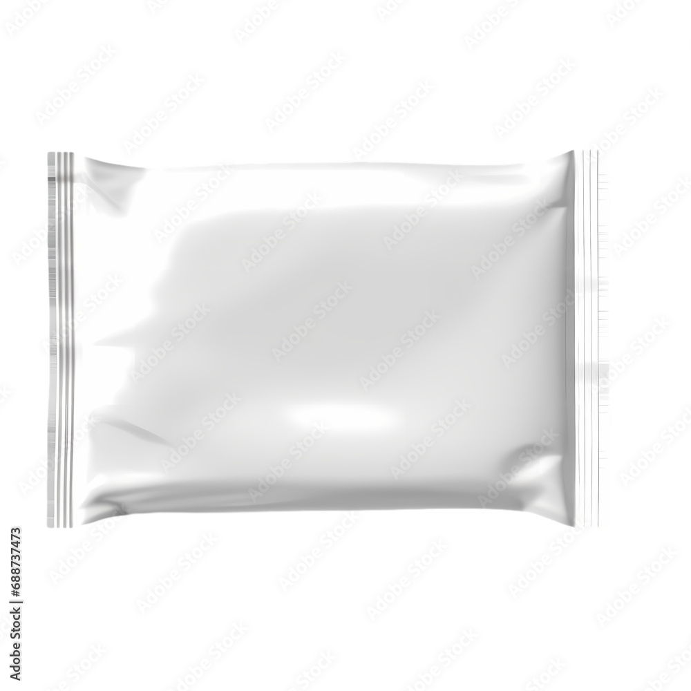 Blank plastic bag snack packaging isolated on transparent background Blank plastic bag snack packaging isolated on transparent background