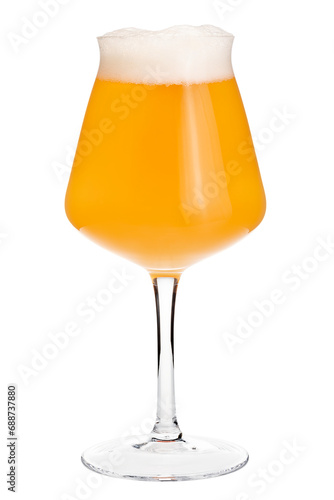 Картината върху платно Tulip-shaped stemmed Tiku glass designed for a craft beer filled with hazy smoot