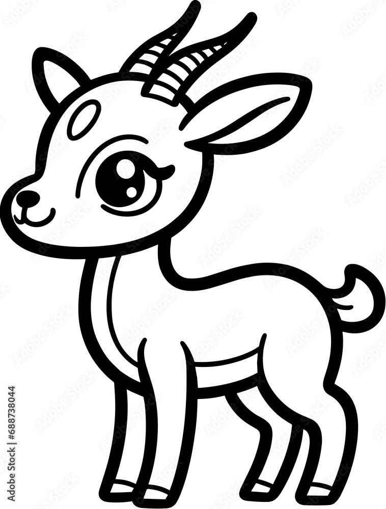 cute safari animals wildlife doodle line art handdrawn drawing vector cartoon coloring clipart