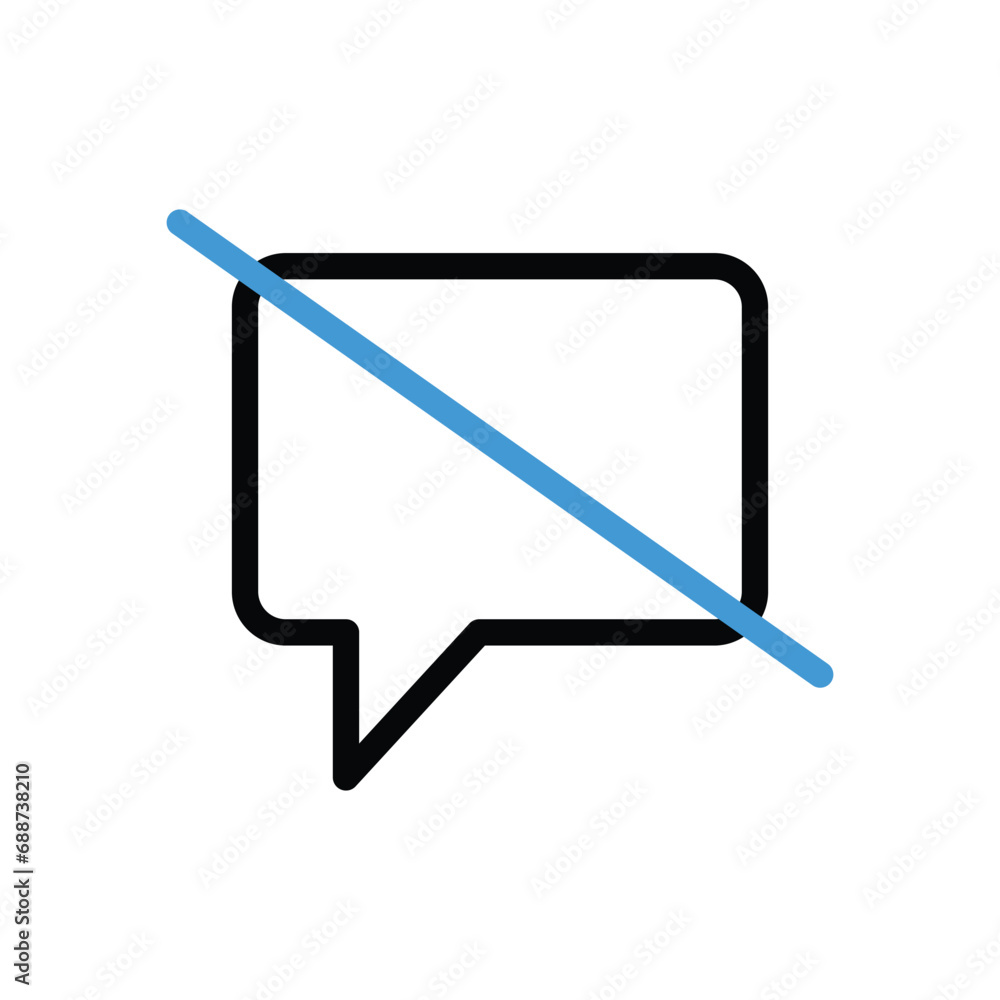 No Chat Icon vector stock illustration No Chat Icon vector stock illustration