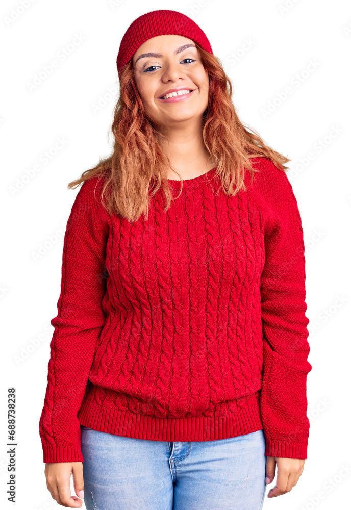 Young latin woman wearing casual clothes looking positive and happy standing and smiling with a confident smile showing teeth Young latin woman wearing casual clothes looking positive and happy standing and smiling with a confident smile showing teeth