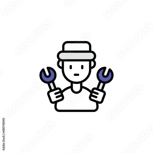 Machanic  icon design with white background stock illustration