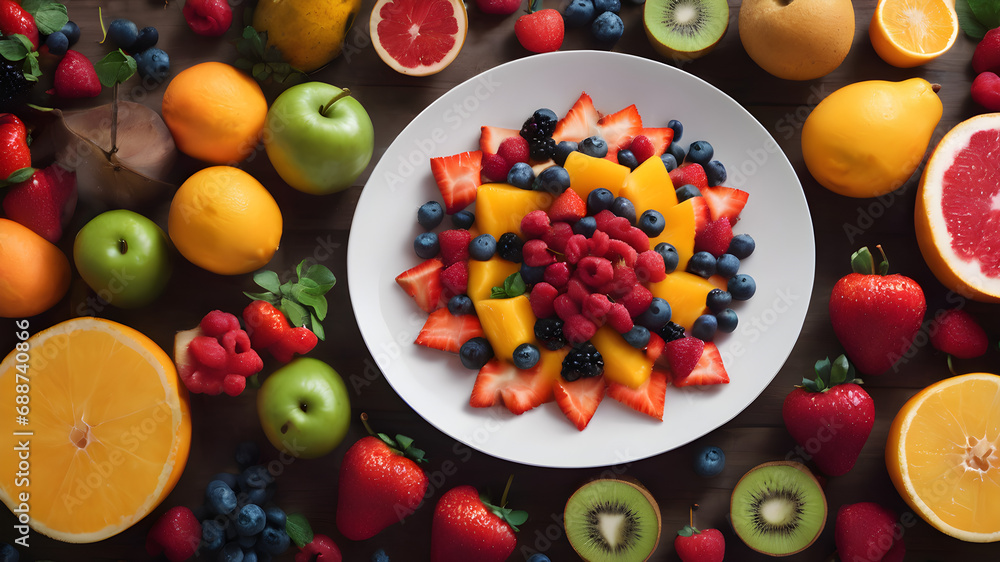 top all fruits background