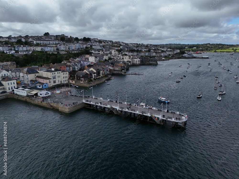 Pier Falmouth Cornwall UK drone,aerial