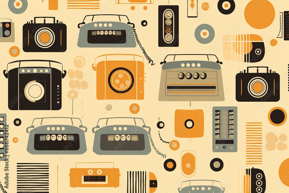 Nostalgic retro pattern for textile printing, showcasing vintage ...