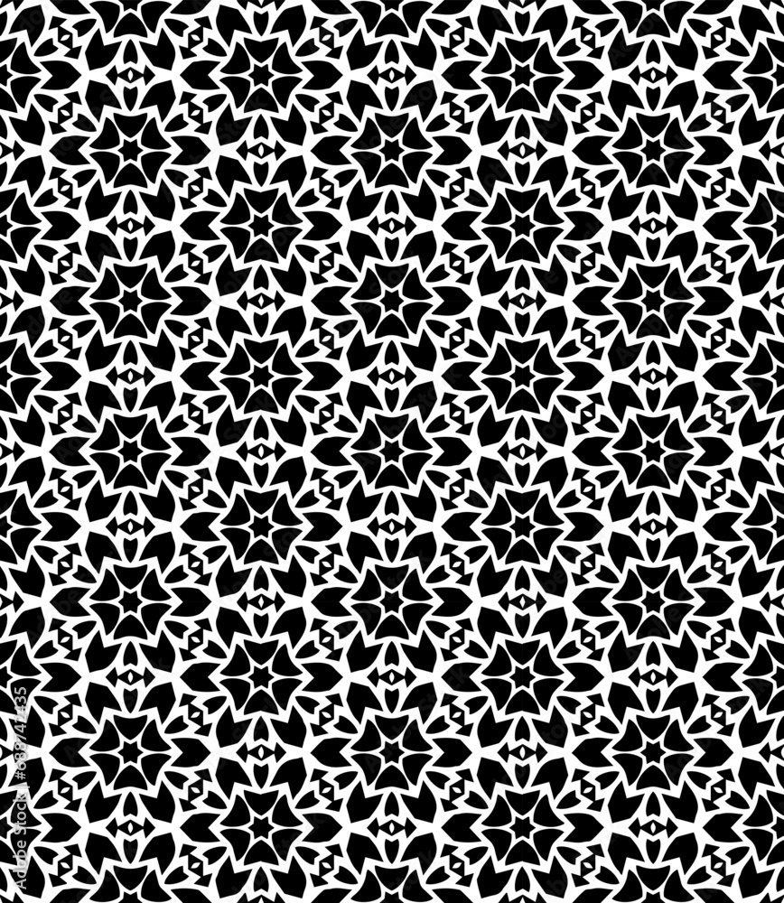 Black and white seamless abstract pattern. Background and backdrop. Grayscale ornamental design. Mosaic ornaments. Vector graphic illustration. EPS10. Black and white seamless abstract pattern. Background and backdrop. Grayscale ornamental design. Mosaic ornaments. Vector graphic illustration. EPS10.