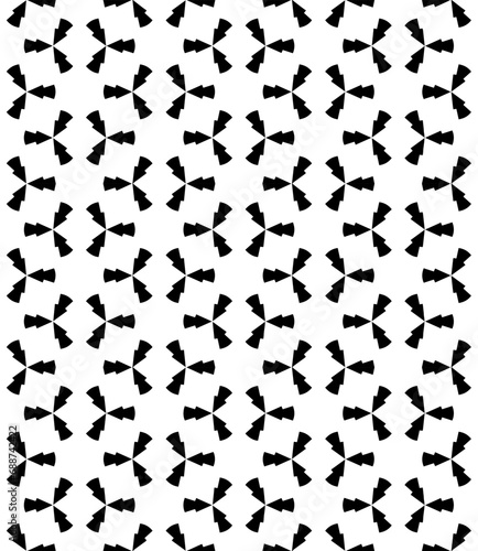 Black and white seamless abstract pattern. Background and backdrop. Grayscale ornamental design. Mosaic ornaments. Vector graphic illustration. EPS10.