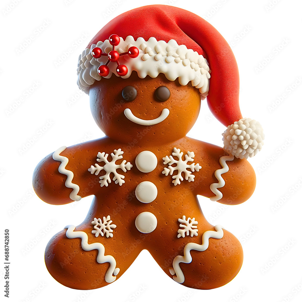 Christmas Gingerbread Man Cookie Cutout Festival white or transparent background, png 
