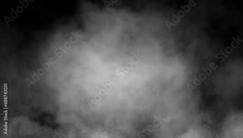 Abstract smoke misty fog on isolated black background. Texture overlays. Paranormal mystic smoke, clouds for movie scenes. © Victor