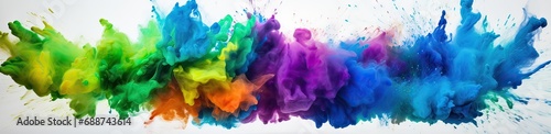 holi festival, wallpaper of colored powders on a white background