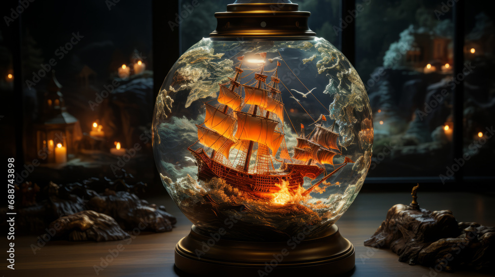 Ship in a glass globe Ship in a glass globe