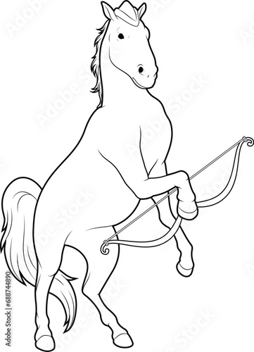 Horse Archer Bow Animal Vector Graphic Art Illustration