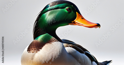 beautiful duck swimming