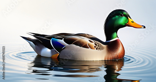 beautiful duck swimming