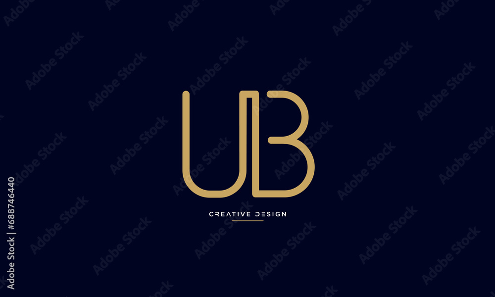 Alphabet letters UB or BU logo monogram