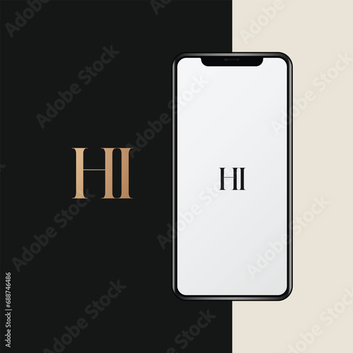 HI logo design vector image