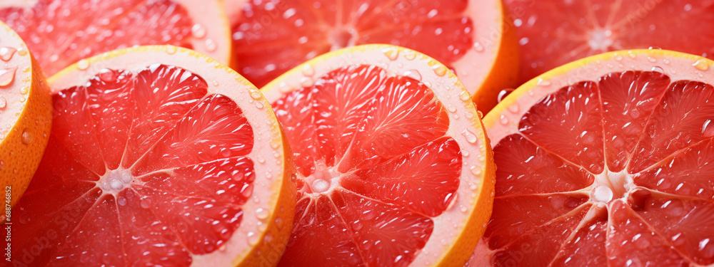 close up of grapefruit in water drops close up of grapefruit in water drops