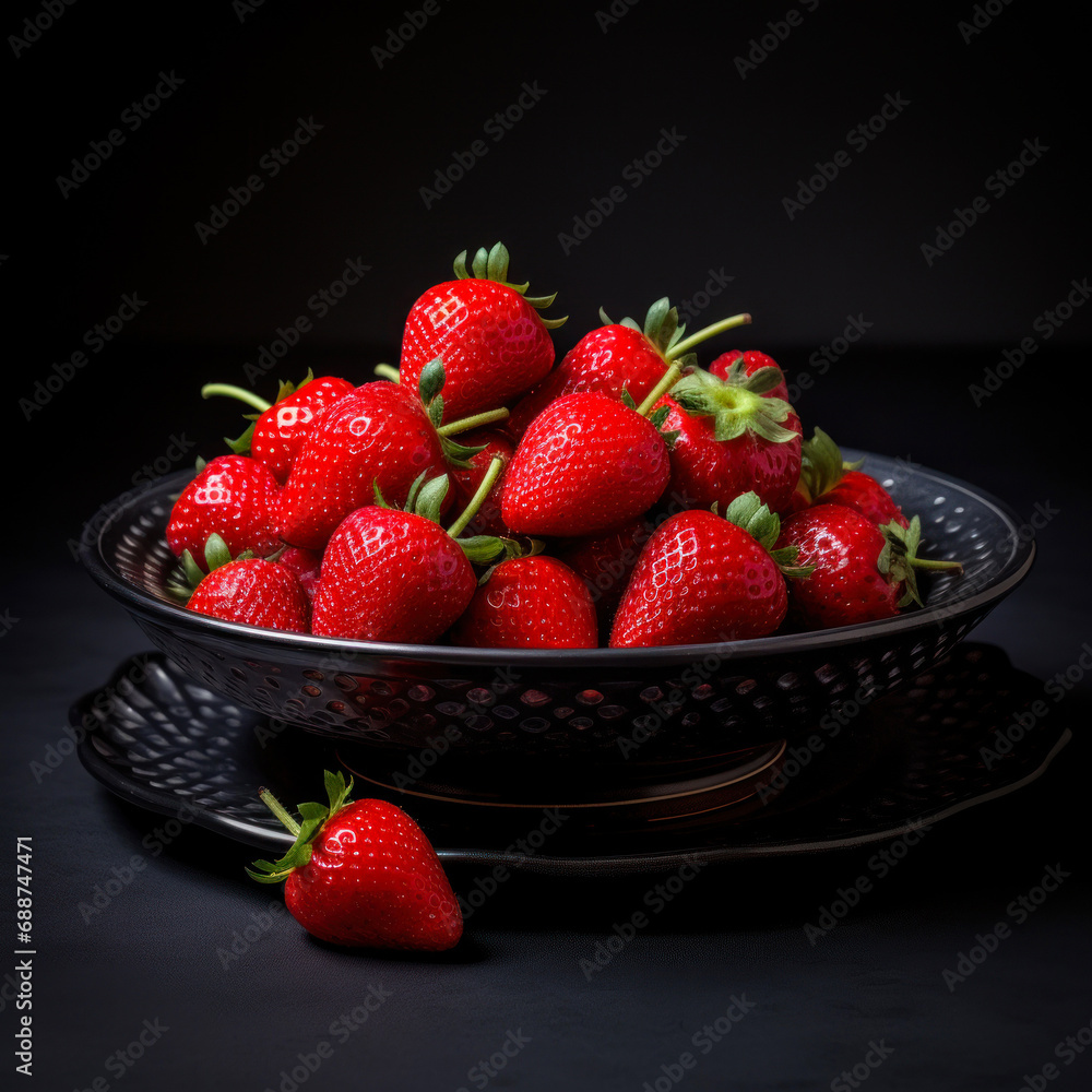 Fresh and juicy red strawberry in bowl Fresh and juicy red strawberry in bowl