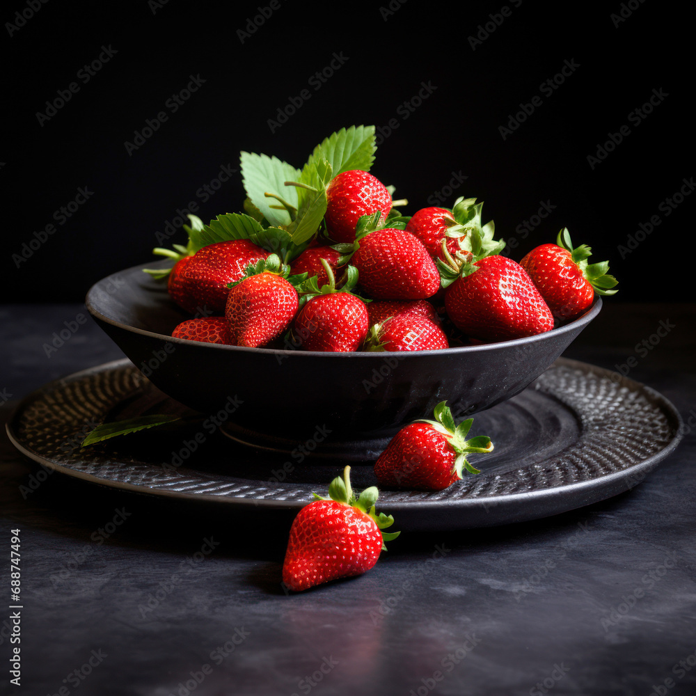 Fresh and juicy red strawberry in bowl Fresh and juicy red strawberry in bowl