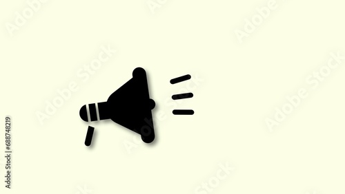 Loudspeaker line icon. Megaphone symbol on a color abstract background.