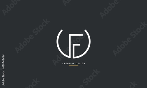 UF or FU Alphabet letters logo monogram