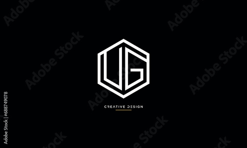 Alphabet letters UG or GU logo monogram