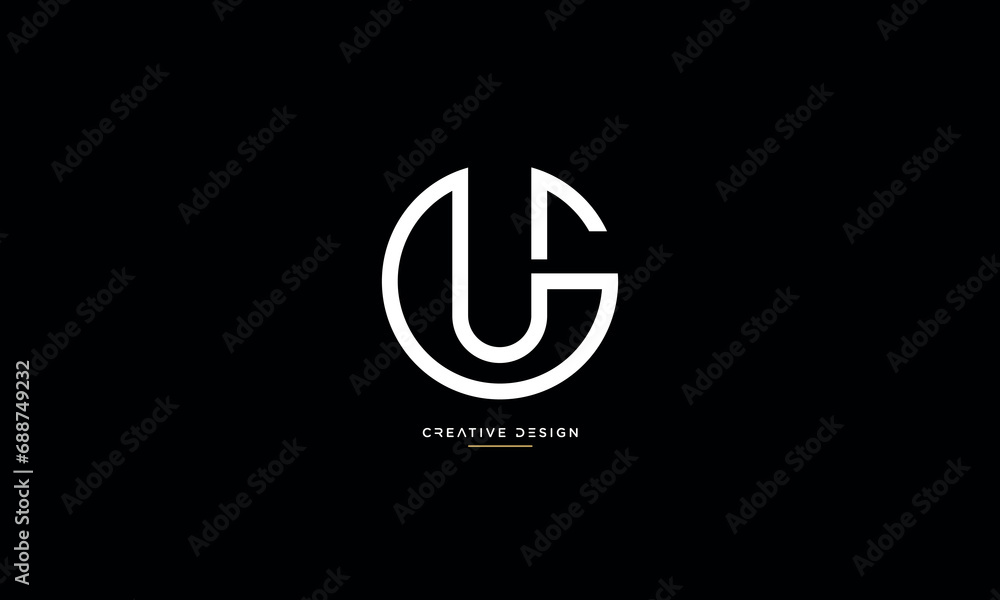 Alphabet letters UG or GU logo monogram Alphabet letters UG or GU logo monogram