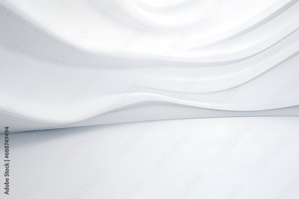 White abstract background with undulating waves and soft lighting White abstract background with undulating waves and soft lighting